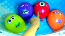 Faces Wet Balloons Compilation | Finger Nursery Rhyme Colour Song | Learn Colors Balloons