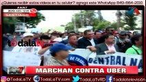 Dirigentes choferiles de Santiago marchan contra UBER-AN7 Noticias-Video