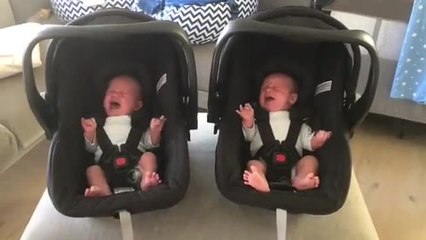 Identical twin babies cry in exact same manner