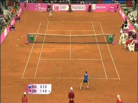 Fed Cup Highlights: Svetlana Kuznetsova v Jelena Jankovic