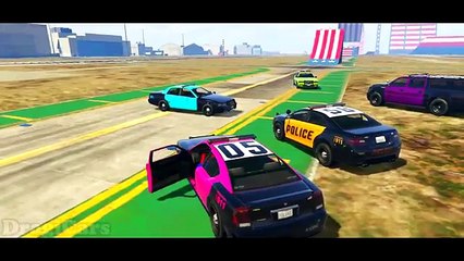 Nursery Rhymes Spiderman Police Car Epic Race! Spiderman Children Song w/ Action