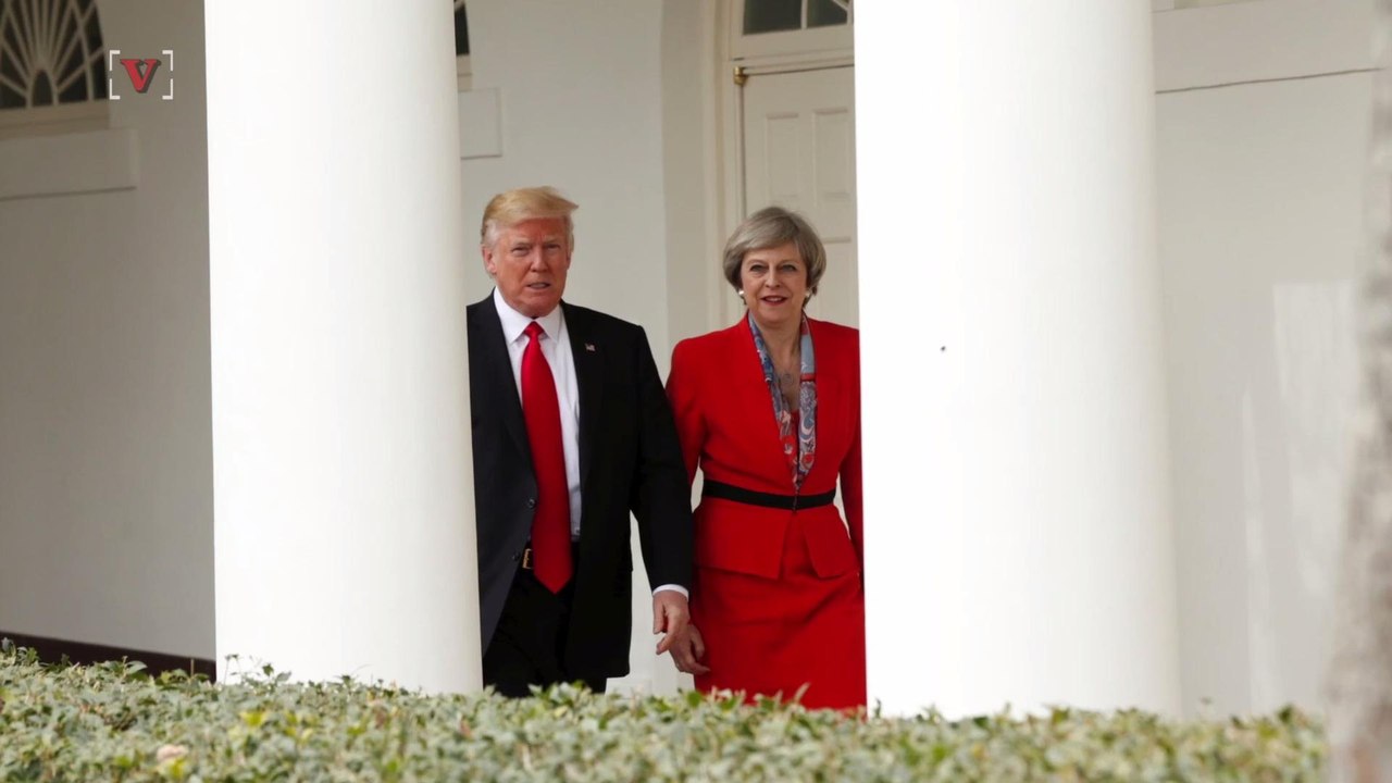 PM Theresa May Explains The Meaning Behind Her Handhold With Trump