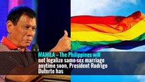 Duterte Opposes Gay Marriage in Philippines, Reversing Campaign Pledge