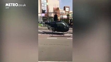 School Boy Arrives School in Helicopter after he was late to school