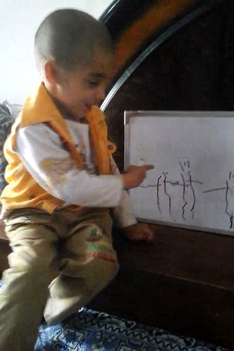 Four year old my son Chaudhry Muhammad Ali draw a picture family members