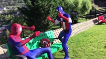 Superheroes Battle Compilation In Real Life: Spiderman Skatepark Tricks For Kids