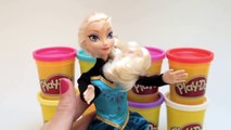 Frozen Play Doh Elsa Swimsuit Barbie Play Dough Dress Up Makeover Swimwear Elsa DisneyCarT