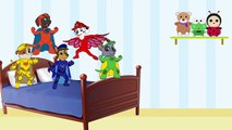 paw patrol transforms into pj masks | five Little Monkeys Jumping on the bed baby songs