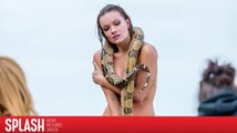 Caitlin O'Connor Poses Topless With a Live Snake