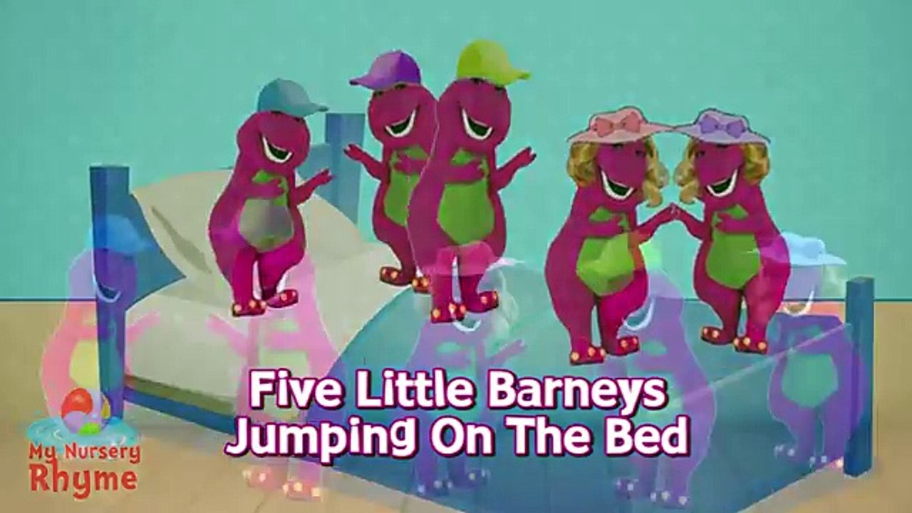 Five Little Barneys Jumping On The Bed Nursery Rhyme – Видео Dailymotion