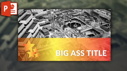 Black and white powerpoint slide with gradient colored elements ✔