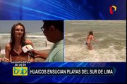 Huaicos ensucian playas del sur de Lima