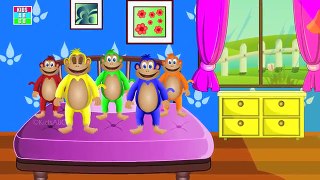 Five Little Monkeys Jumping On The Bed | Nursery Rhymes With Lyrics For Children