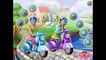 ♛ Disney Princess Frozen Sisters Elsa And Anna And Olaf Princess Scooter Ride And Dress Up