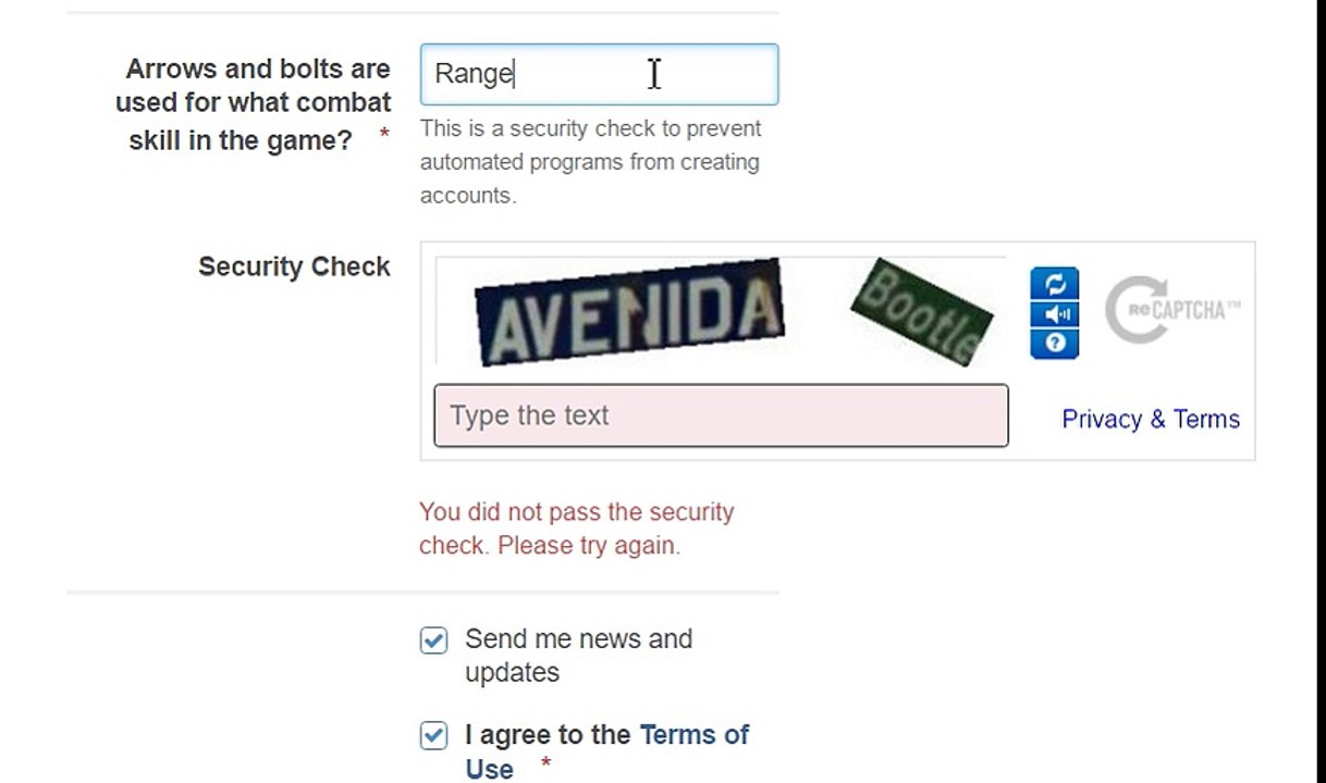 Captcha Failed
