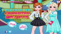 Frozen Sisters Graduation Makeover - Disney Princess Elsa and Anna Make Up and Dress Up Ga