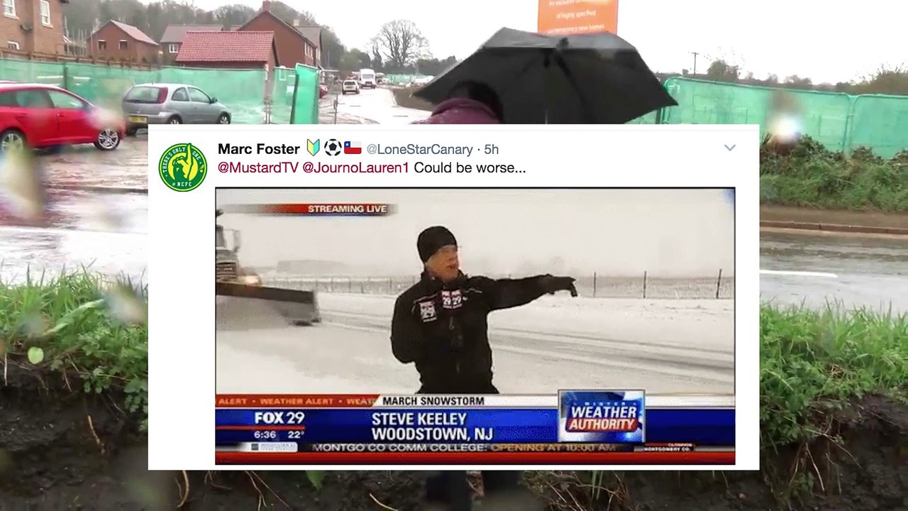 News Reporter Gets Drenched By Dirty Puddle!