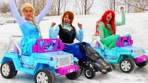 Frozen Elsa & Anna CAR RACE CHALLENGE! w/ Spiderman Joker Ariel Superman Batman Fun in Real Life