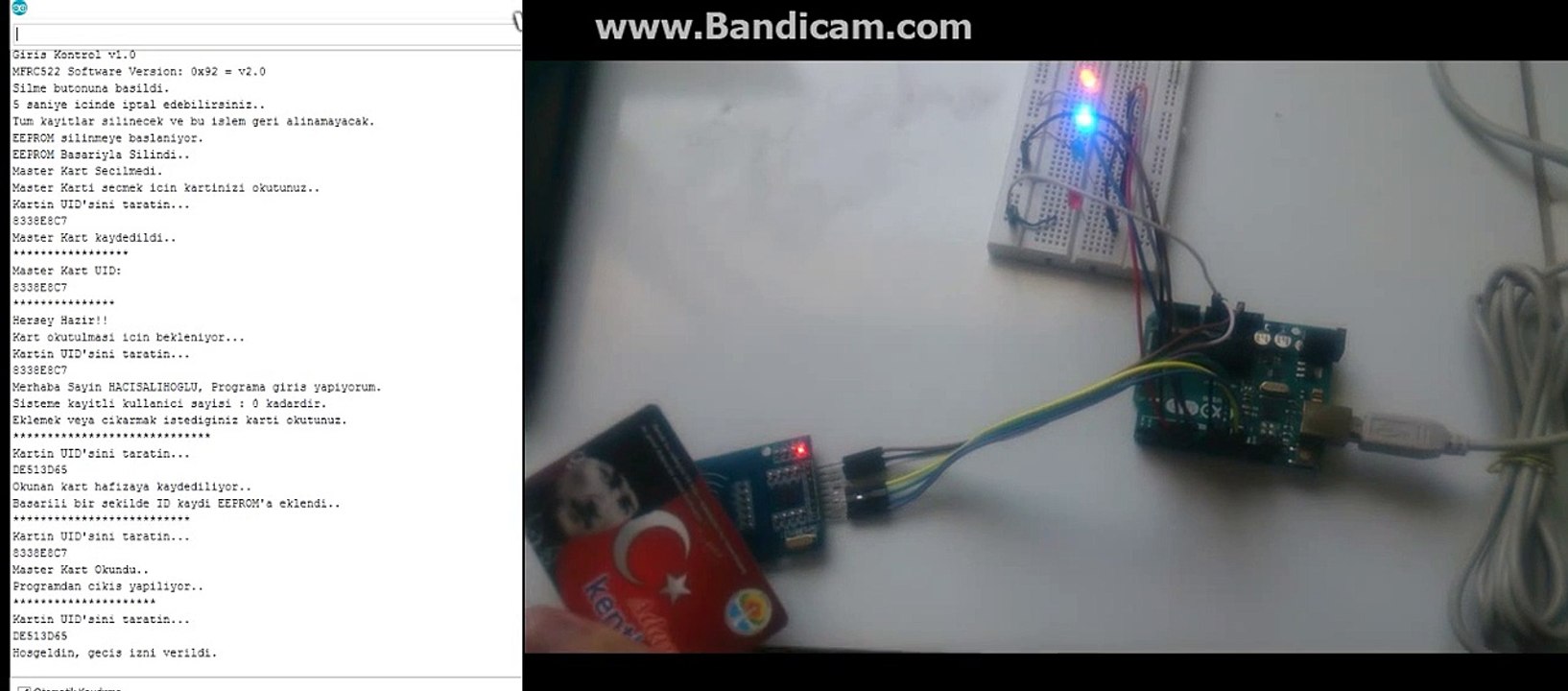Bitirme Projesi RFID ve Arduino İle kapı kilidi uygulaması