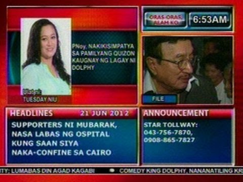 DB: PNoy, nakikisimpatya sa pamilyang Quizon kaugnay ng lagay ni Dolphy