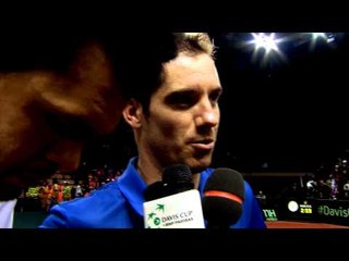 France v Australia interviews with Gasquet & Tsonga after winning rubber 3
