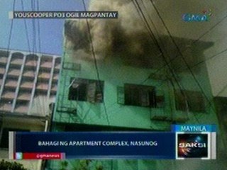 Saksi: Bahagi ng apartment complex sa Maynila, nasunog