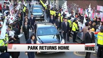 Former president Park Geun-hye returns home after 21 hours at prosecutors' office