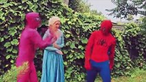 Frozen Elsa & Spiderman vs Maleficent! w/ Pink Spidergirl Anna Hulk Batman! Superhero Fun
