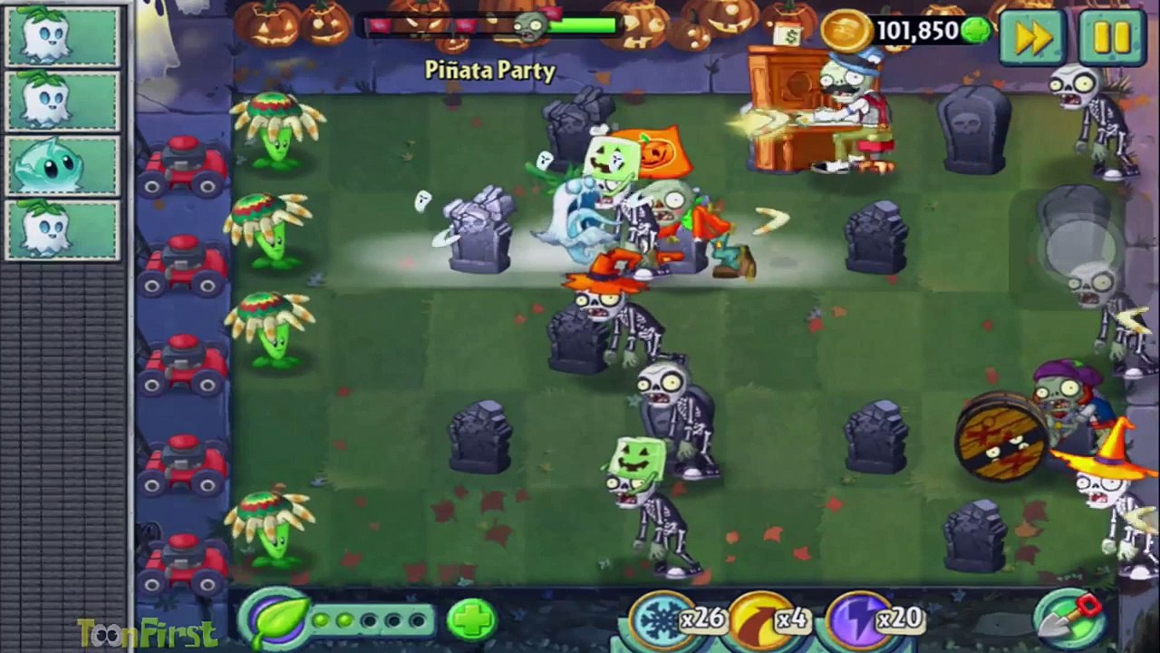 2. Пляж большой день Хэллоуин Новые функции вечеринка растения против Волна зомби Pinata 9 nov 1