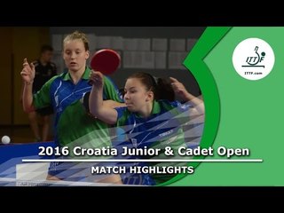 2016 Croatia Junior & Cadet Open Highlights: Lara O./Katarina S. vs Natalia B./Vitalina B. (Final)