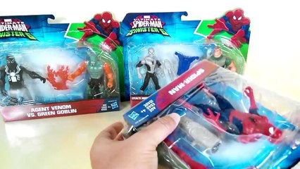 Unboxing toys Spiderman and five enemies Spiderman vs Venom, Sandman, Electro, Green Gobli