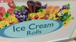 ICE CREAM ROLLS _ Banana & Mango _ Fried Thailand Ice Cream rolled in Dubai (UAE) - Delicious !!-u