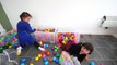 BALL PIT IN OUR HOUSE!! Kids go Crazy  -) Indoor Playground Fun  Ballpit Challenge-STaQMR