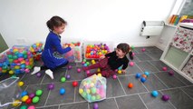 BALL PIT IN OUR HOUSE!! Kids go Crazy  -) Indoor Playground Fun  Ballpit Challenge-STaQMR