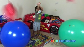 GIANT BALLOON POP SURPRISE TOYS CHALLENGE Disney Cars Toys Thomas & Friends Trains Marvel Superhero-M5h