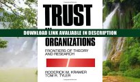 PDF (FREE) Download Trust in Organizations: Frontiers of Theory and Research by