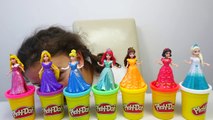 Play Doh Clay Disney Princess Dresses -  Kids Learn Colors with Toys-e09