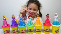 Play Doh Clay Disney Princess Dresses -  Kids Learn Colors with Toys-e09uBXo