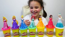 Play Doh Clay Disney Princess Dresses -  Kids Learn Colors with Toys-e0