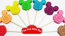 Lollipops Smiley Mickey Mouse Play Doh And Learn Colours Pineapple Strawberry Molds Fun Fo