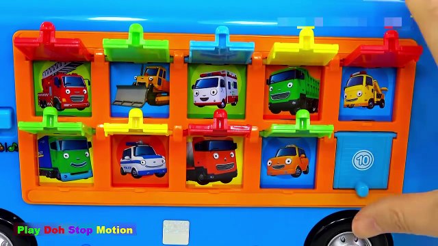Tayo the Little Bus Friends Parking Garage Learn Colors Surprise Toys 타요 버스