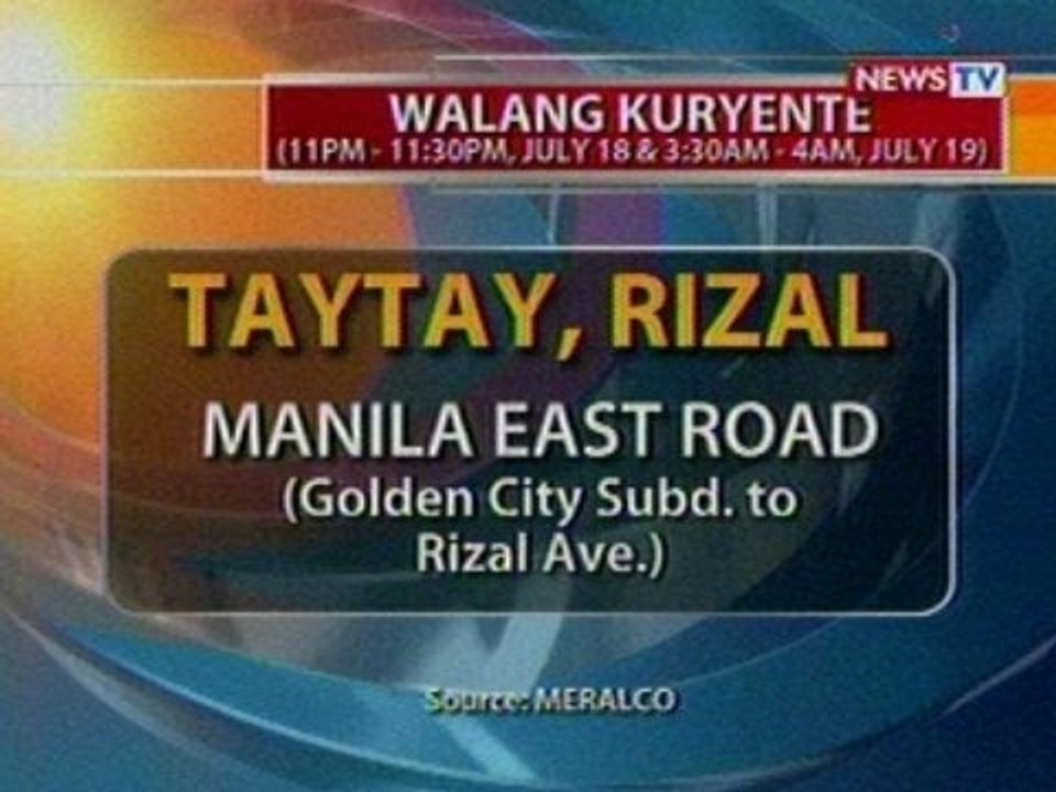 BT: Power interruptions (July 18-19, 2012)