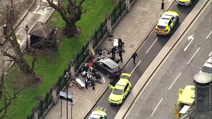 Police, paramedics surround car after attack outside UK parliament (1)