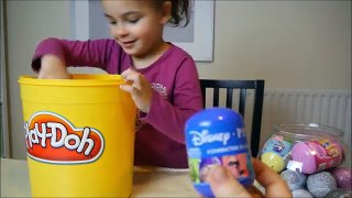 Giant Play Doh Bucket Surprise with Disney Kids Toys and Peppa Pig