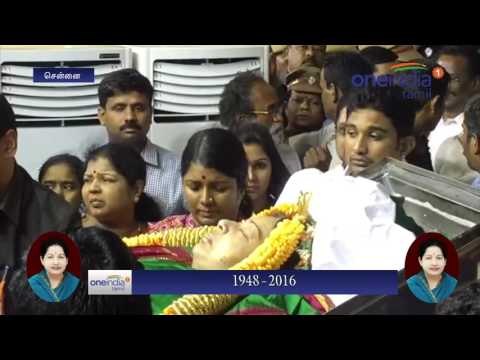 Jayalalithaa's body at Chennai's Rajaji Hall - Oneindia Tamil