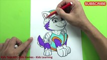 #pawpatrol - Paw patrol coloring pages - How to color Everest - Everest coloring pages