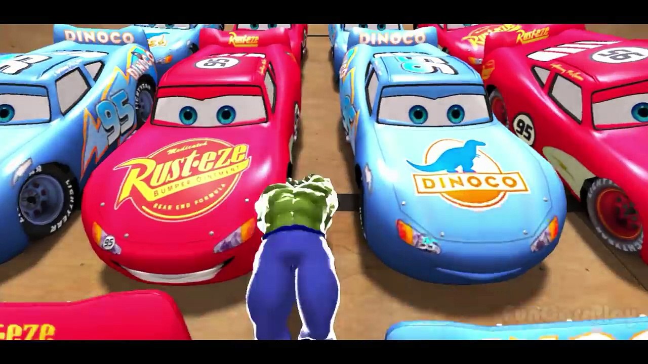 ★ Hulk Smash Cars ★ Spiderman ★ Lightning McQueen Colors Disney Cars Smash Party + Nursery