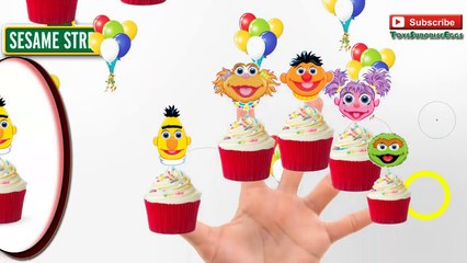 Sesame Street Finger Family Puppets Cupcake Rhyme Lyrics Ernie and Bert, Muppets Kermit Se
