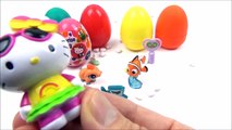 Play Doh Surprise Eggs & Learning Colors _ Colours –  Hello Kitty Littlest Pet Shop Finding Dory
