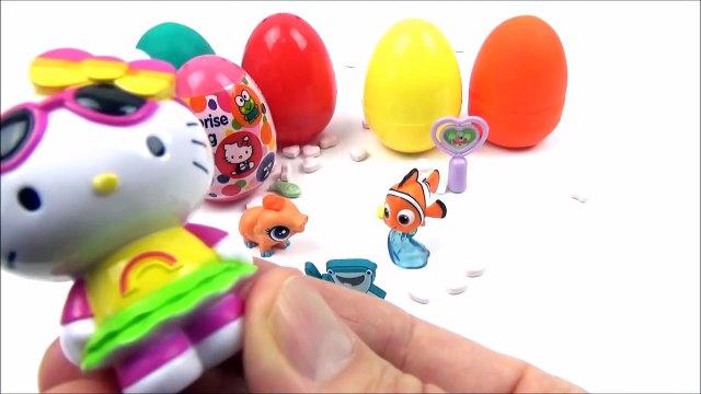 Play Doh Surprise Eggs & Learning Colors _ Colours – Hello Kitty Littlest Pet Shop Finding Dory